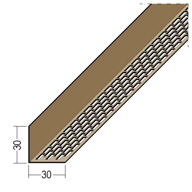 PVC-Lüftungsprofil 3612 - 30/30 mm schwarz 2,5 m