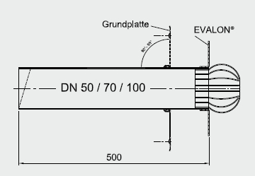 Alwitra-Wasserspeier Typ S - DN 100 m. Anschlusskragen grau